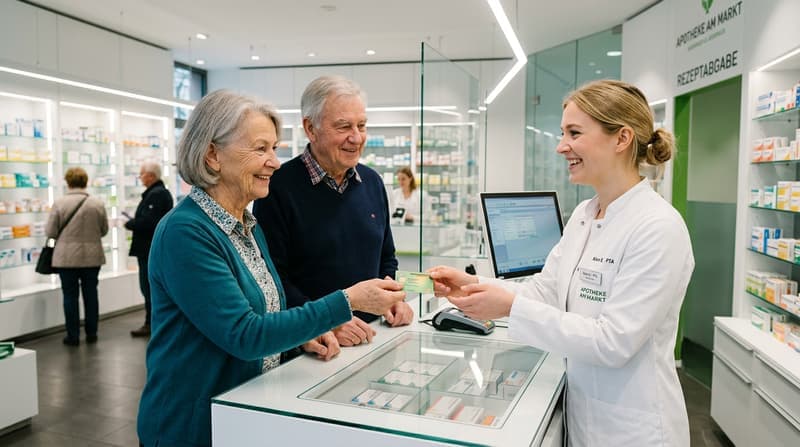 Patientin löst E-Rezept digital in der Apotheke ein